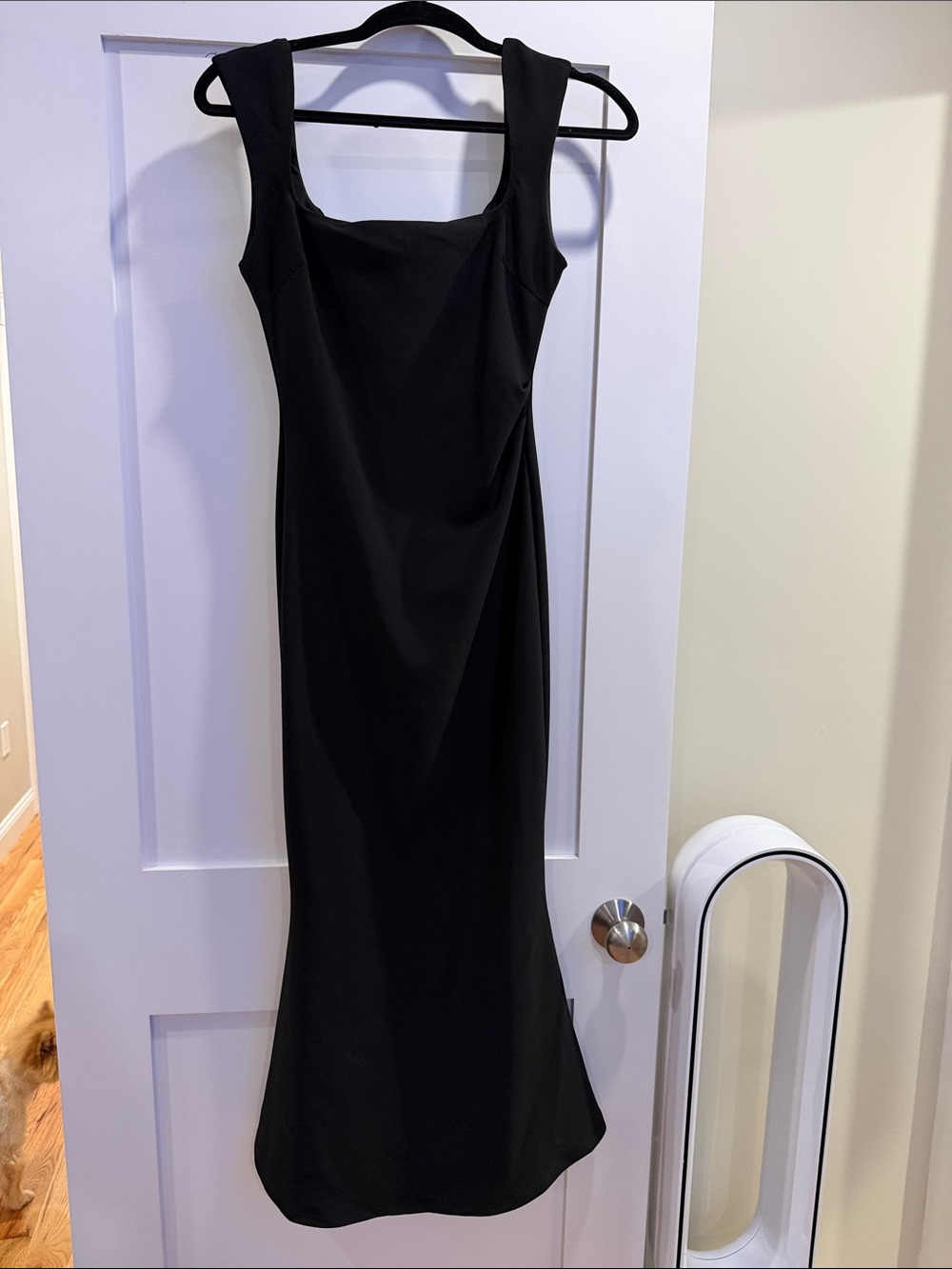 Classic Black Square-Neck Maxi Dress